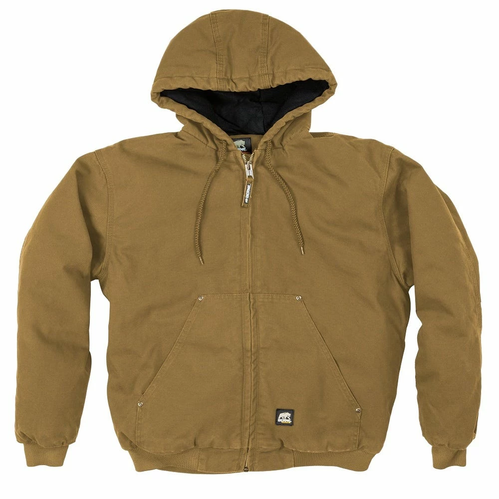 Lincoln Outfitters Men's Flex Washed Duck Sherpa Lined Hooded Jacket Brown - RLHJ317HKY - Jackets