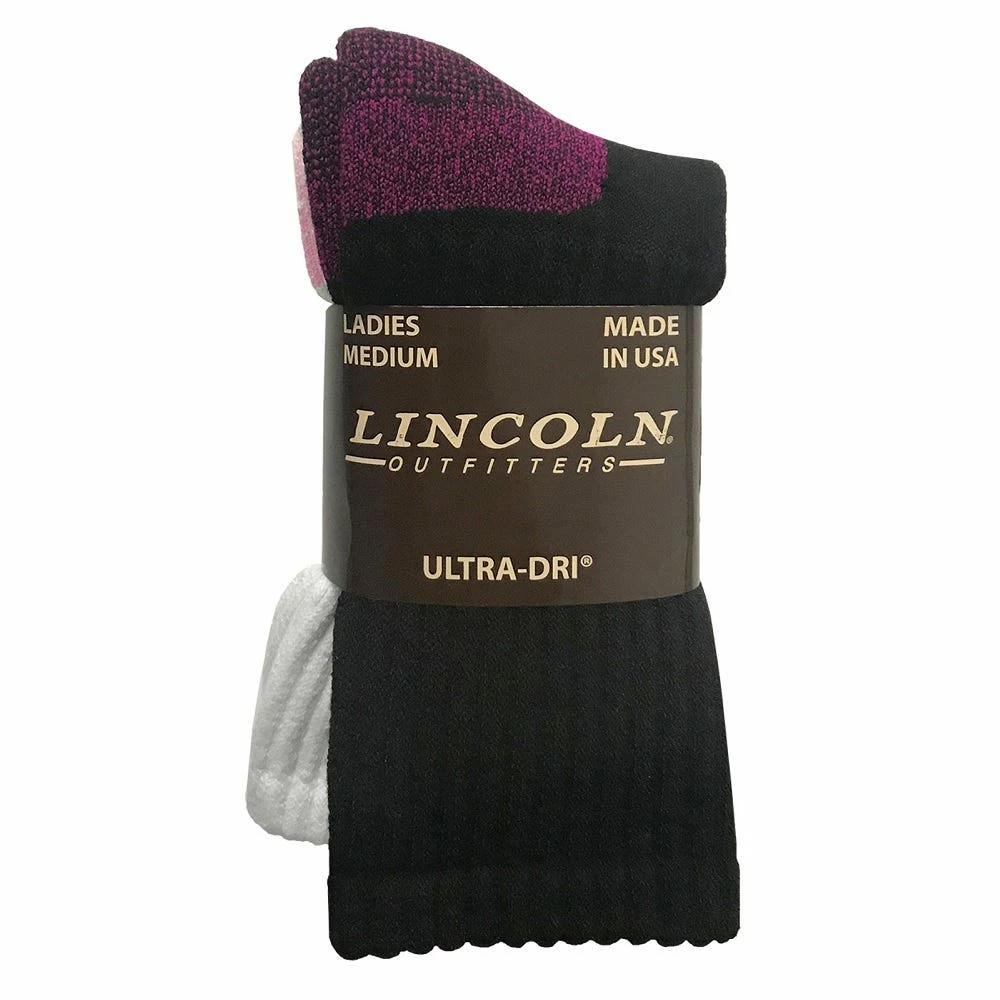 Lincoln Outfitters Women's Cotton Crew Socks 2 Pack - L2/949-B/W - Socks Women's
