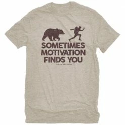 Lincoln Outfitters Men's Short Sleeve Sometimes Motivation Finds You T-Shirt Oatmeal - LO-148 - T-Shirts