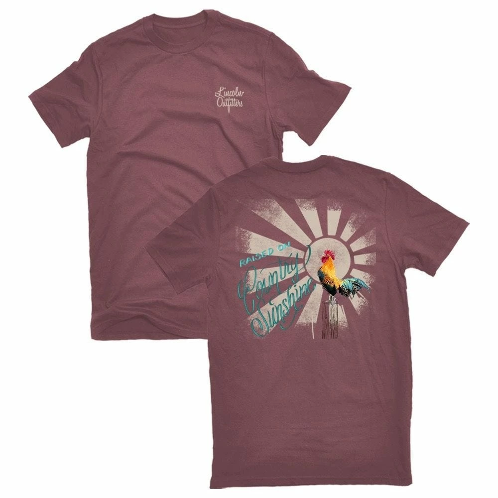 Lincoln Outfitters Ladies Country Sunshine Rooster Short Sleeve T-Shirt - LO-L205 - T-Shirts