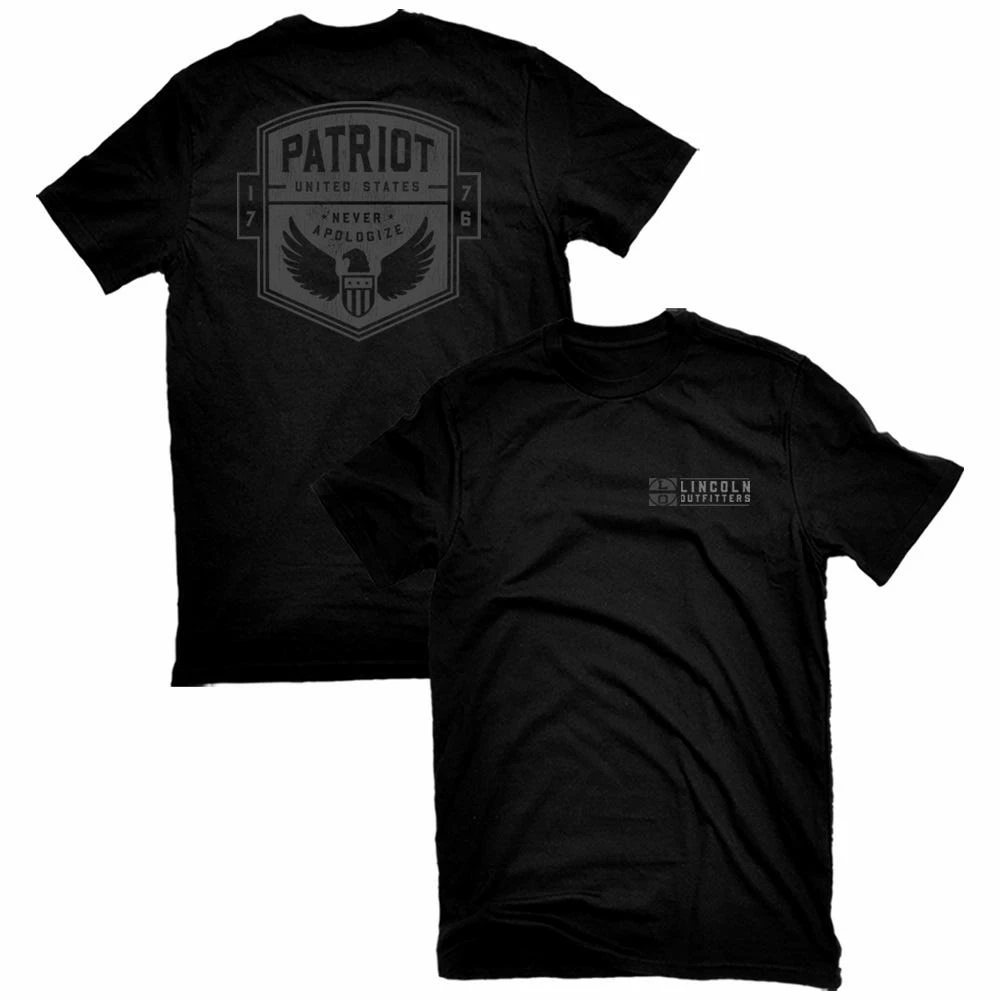 Lincoln Outfitters Men's Short Sleeve Patriot Shield T-Shirt Black - LO-133 - T-Shirts
