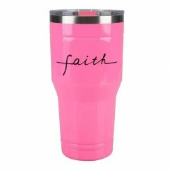 Lincoln Outfitters "Faith" 30 oz. Religious Tumbler, Pink - 89-636-0204 - Tumblers