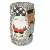 Lincoln Outfitters Holiday Gnome Backprinted Teddy Sherpa 50 x 60 Throw with printed Patch applique - RK-TEDAP-HOL - Blankets & Bedspreads