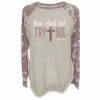 Lincoln Outfitters Ladies Long Sleeve Thou Shalt Not Try Me Zephyr Camo T-Shirt - LO-LFR-09 - Long Sleeve Shirts Women's