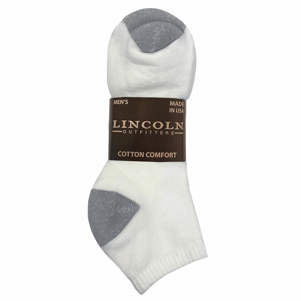 Lincoln Outfitters Men's Cotton No-Show Sock 3 Pack X-Large White - L3-950-W-XL - Socks