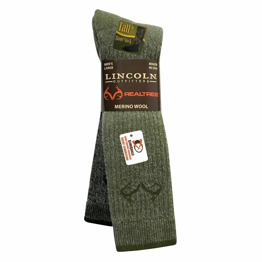 Lincoln Outfitters Men's Elimishield Merino Wool Blend Boot Sock 2 Pack Green - RT/L22002-GRN - Socks