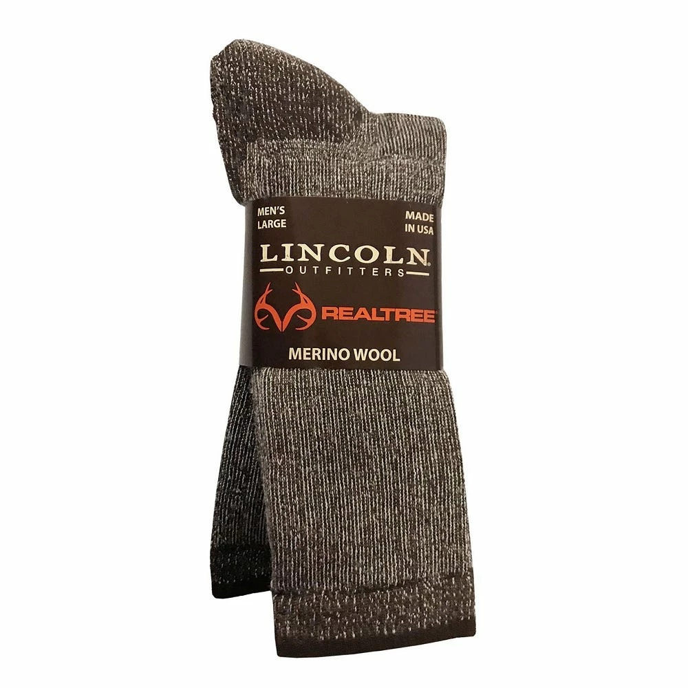 Lincoln Outfitters Men's Merino Wool Boot Sock 2 Pack Brown - RT/L2/9743-BRN - Socks