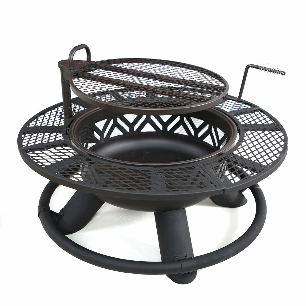 Lincoln Outfitters Steel Fire Pit with BBQ Grate - 90-165-0204 - Fire Pits & Heaters - Image 4