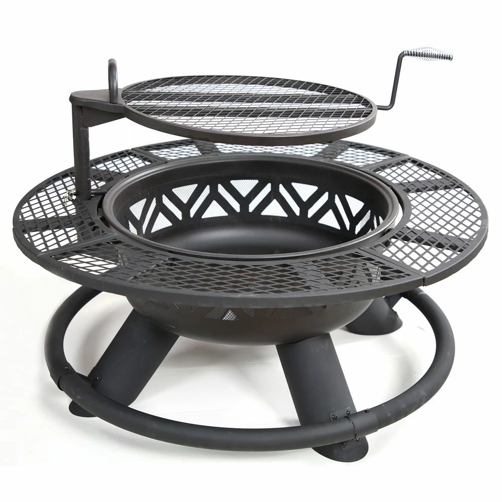 Lincoln Outfitters Steel Fire Pit with BBQ Grate - 90-165-0204 - Fire Pits & Heaters