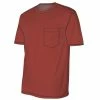 Lincoln Outfitters Men's Heavyweight Relaxed Fit Short Sleeve Pocket Tee Brick Red - LOPK-01R-BRKRD - Pocket T-Shirt