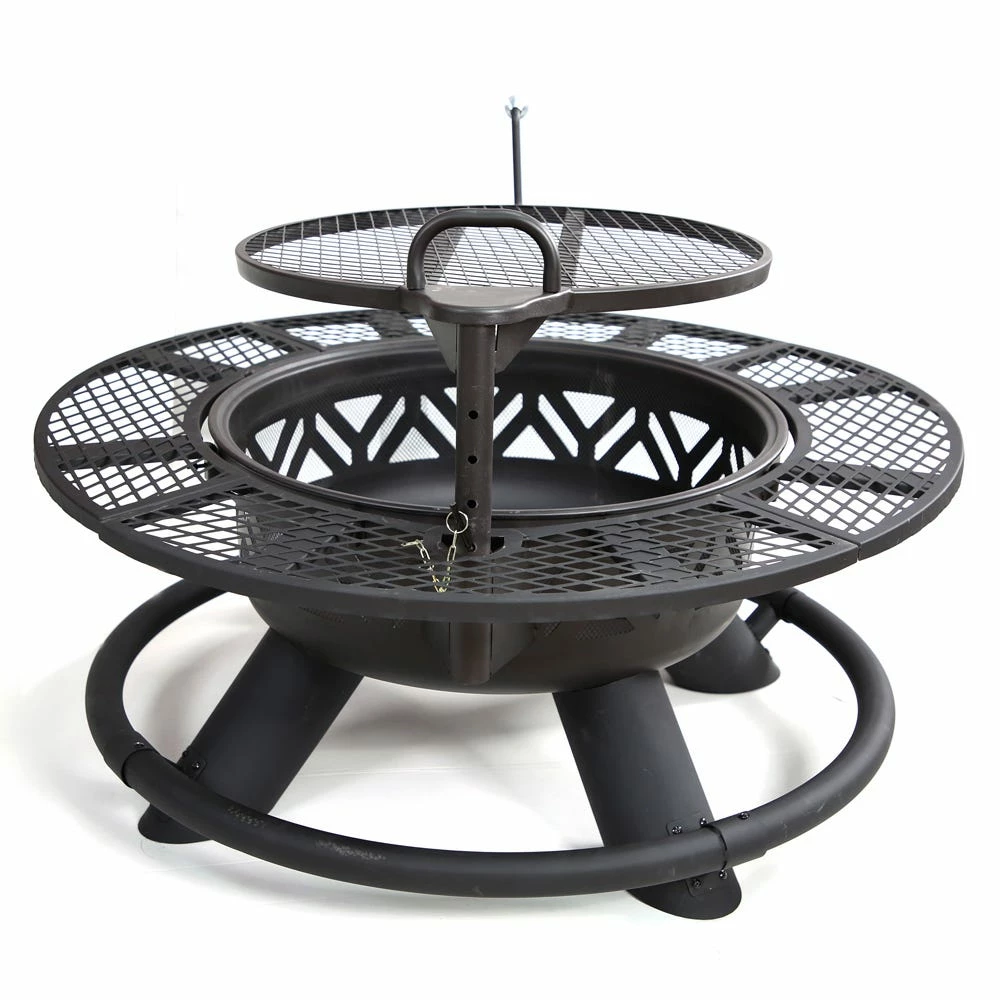 Lincoln Outfitters Steel Fire Pit with BBQ Grate - 90-165-0204 - Fire Pits & Heaters - Image 3