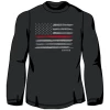 LO Youth Boy's Red Stripe Flag Long Sleeve T-Shirt Black - LOYMM-08 - T-Shirts
