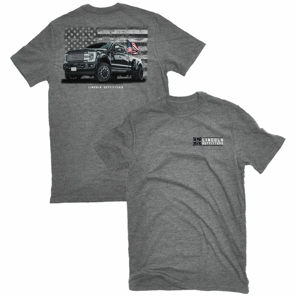 Lincoln Outfitters Men's Short Sleeve Dually Truck T-Shirt Graphite Heather - LO-140GH - T-Shirts