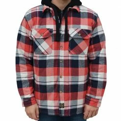 Lincoln Outfitters Men's Hooded Shirt Jacket Baked Apple - LOHJ-A0417B - Jackets