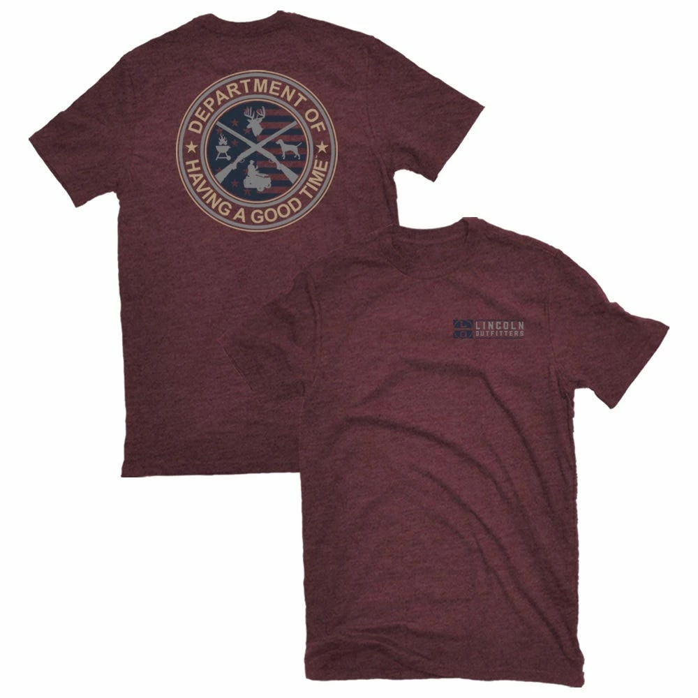 Lincoln Outfitters Men's Short Sleeve Graphic T-Shirt Windsor Wine Dark Heather - LO-61 - T-Shirts